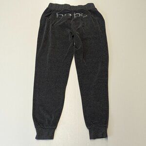 Bebe Size Small Charcoal Gray Velour Sweat Bottoms